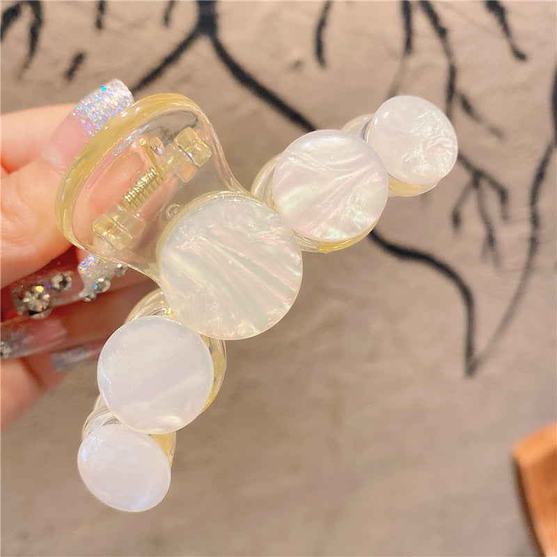 Acrylic imitation pearl back head large clip small hair catch elegant temperament hair clip bath hair clip shark clip