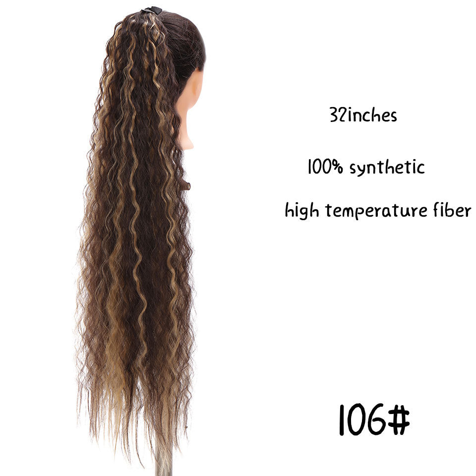 32 inches long straight hair foreign trade high temperature wig ponytail hair extension female long hair tie strap ponytail braid wig piece