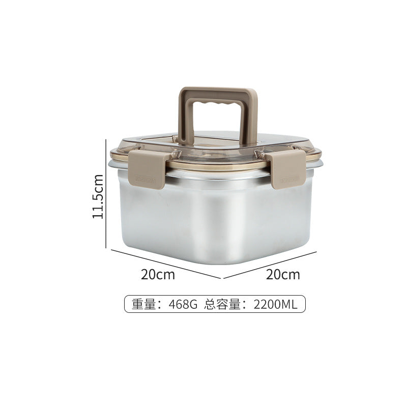 304 stainless steel fresh-keeping box food grade sealed thick outdoor refrigerator microwave fresh-keeping frozen large capacity lunch box