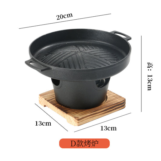 Zibo barbecue Japanese-style one-person barbecue stove household alcohol stove outdoor mini barbecue stove carbon barbecue plate