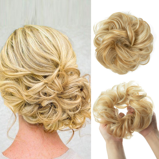 55g European and American messy wig hair ring rubber band elastic fluffy curly hair head bud flower chemical fiber wig hair ring hair bag