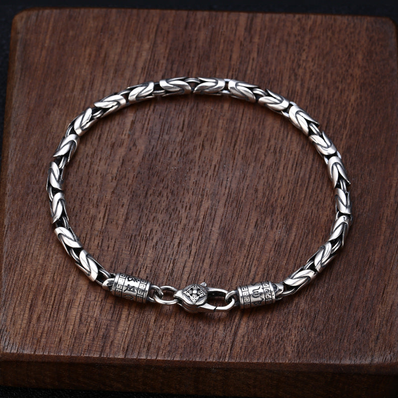 Wholesale S925 sterling silver bracelet men Vajra Thai silver retro old fashion personality jewelry