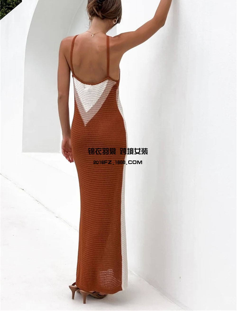 2024 summer new European and American foreign trade Amazon hot-selling long knitted skirt spliced bikini large size beach skirt