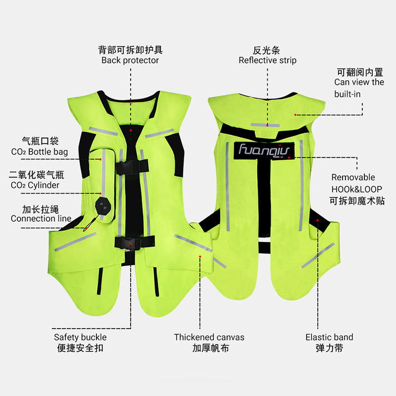 Airbag clothing ring Qiu new second-generation safety vest protective vest anti-fall wear-resistant motorcycle inflatable cycling suit