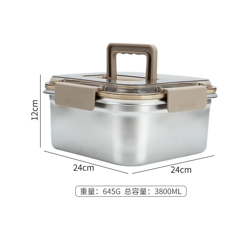 304 stainless steel fresh-keeping box food grade sealed thick outdoor refrigerator microwave fresh-keeping frozen large capacity lunch box