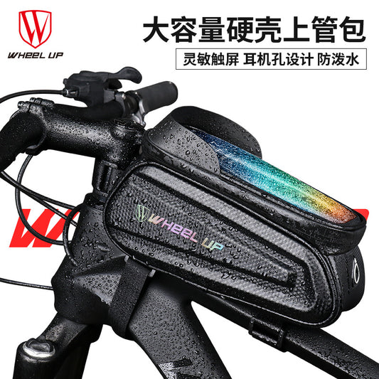 wheel up mountain bike mobile phone touch screen upper tube bag hard shell bicycle bag front beam bag saddle bag riding equipment