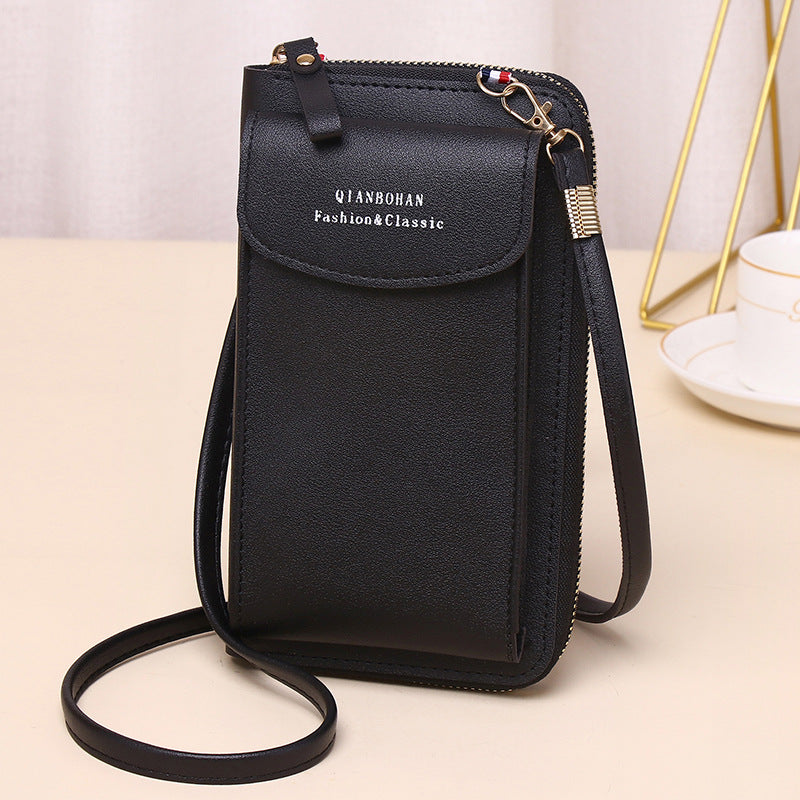 2023 new women's crossbody mobile phone bag wholesale large capacity multi-function solid color fashion simple shoulder small bag