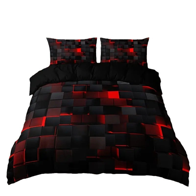 Abstract Grid Collection Quilt Cover Digital Print Bedding Set Soft Duvet Cover for Bedroom Guest Room