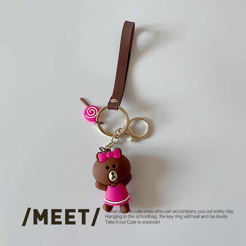 &quot;Meet Pickup&quot; small sweet potato Korean version cute bag couple pendant creative cartoon rice dumpling bear silicone key chain