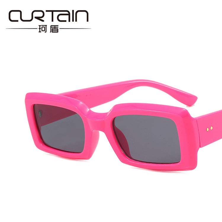 2022 new small frame rice nail sunglasses jelly color net red ins fashion square sunglasses cross-border sunglasses