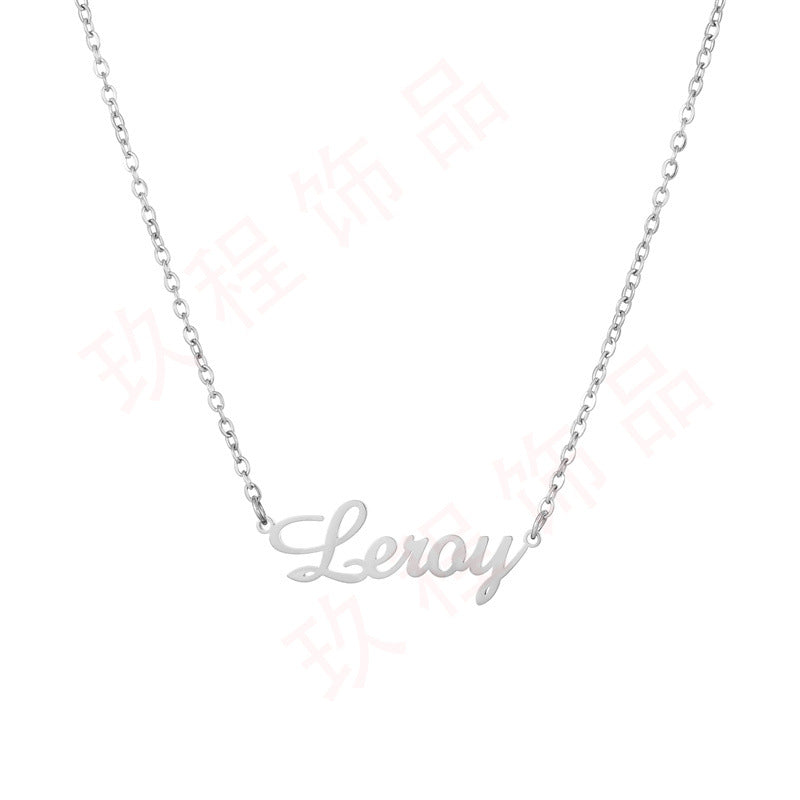 [One piece custom] Stainless steel English letter pendant electroplated with 18K gold customized name necklace bracelet