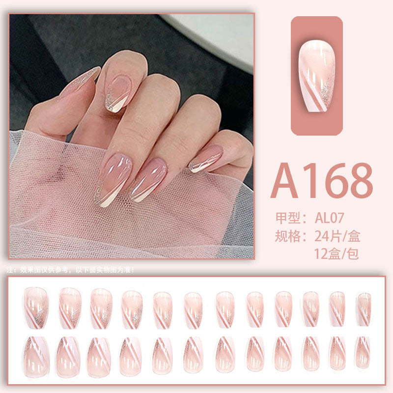 Wearable manicure patches, removable fake nail patches, finished nail art patches, cross-border internet celebrity bride dance nail patches