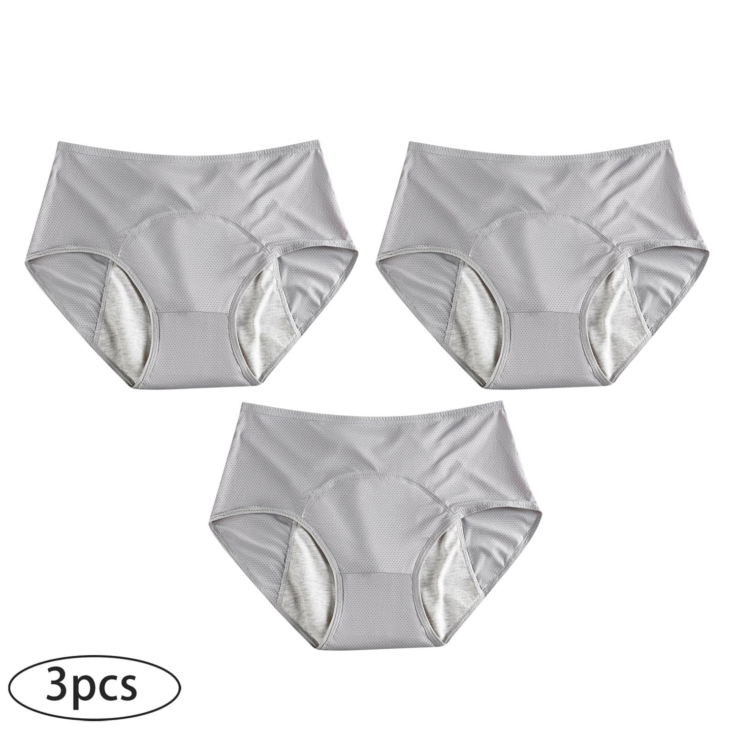 3-pack menstrual period panties for women, leak-proof and safe, high-waisted, breathable and sanitary panties for menstruation