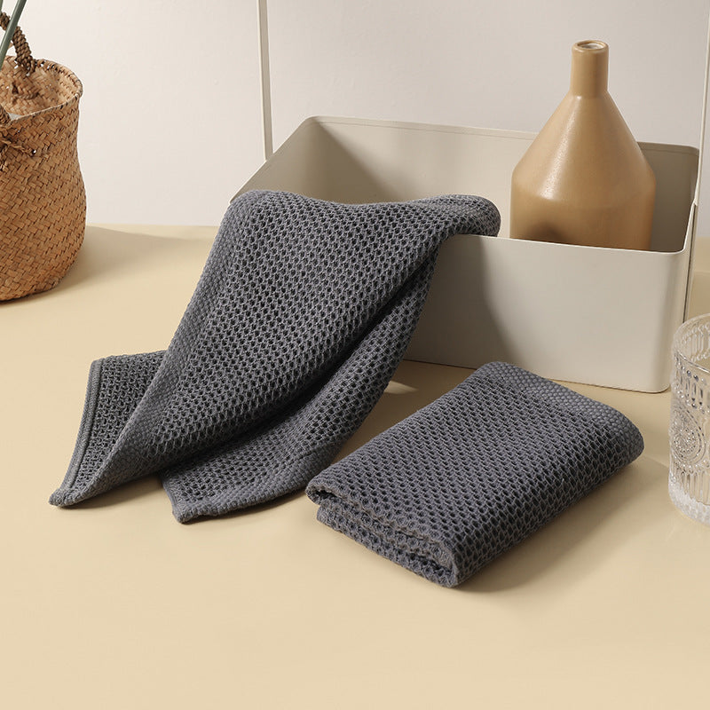 Absorbent cotton towel can be hung square towel home kitchen living room towel tea table tabletop cleaning honeycomb rag