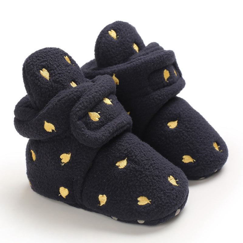 Winter baby cotton shoes high-top shoes 0-1 years old cute winter shoes thickened warm toddler shoes plus velvet baby shoes