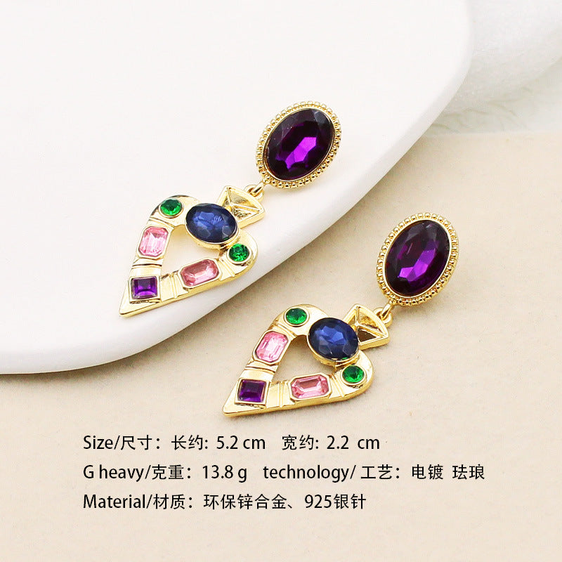 1-50 Qingdao medieval earrings sunflower enamel pearl earrings French court style net red earrings wholesale female