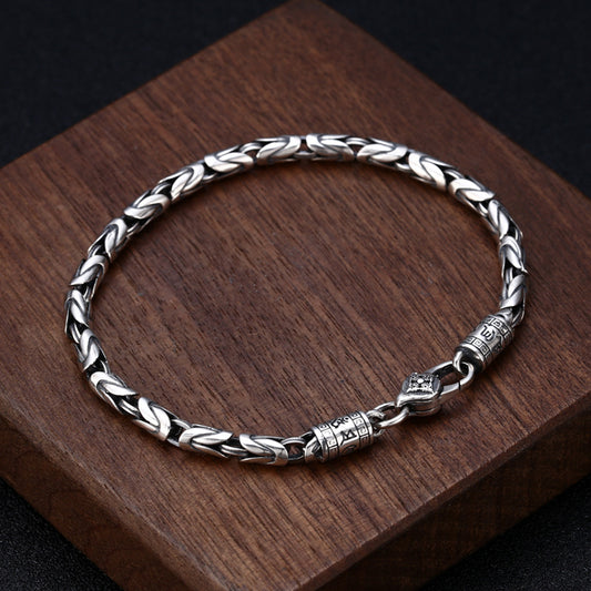 Wholesale S925 sterling silver bracelet men Vajra Thai silver retro old fashion personality jewelry