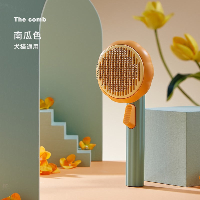 Aichuang pumpkin comb pet needle comb cat comb hair removal floating hair comb comb one-click combing artifact pet comb