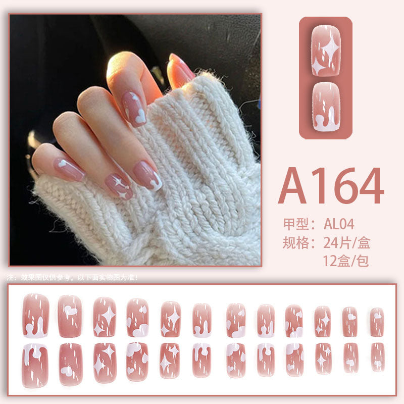 Wearable manicure patches, removable fake nail patches, finished nail art patches, cross-border internet celebrity bride dance nail patches