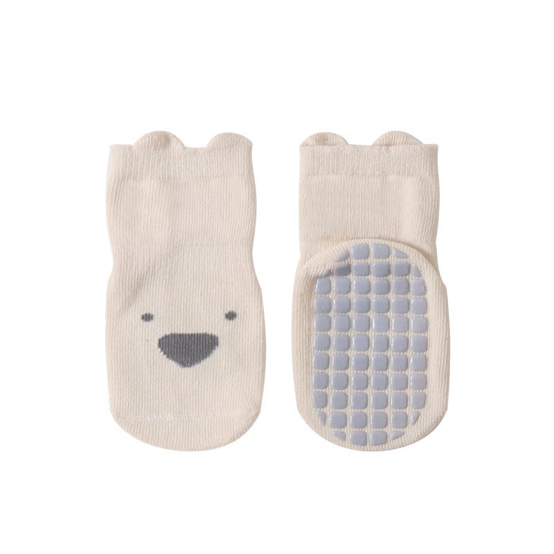 22 new spring and autumn children's floor socks combed cotton baby socks baby non-slip toddler socks cartoon mid-tube cotton socks