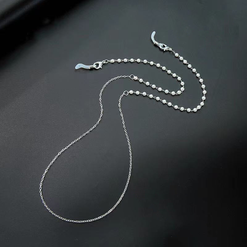 2021 European and American new glasses chain anti-lost beaded glasses chain metal glasses chain lanyard hanging neck glasses rope