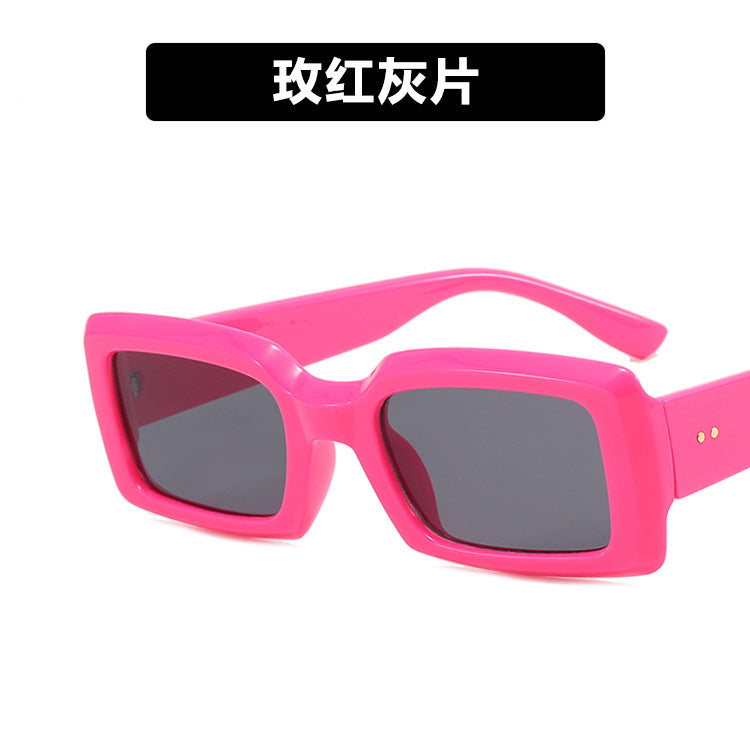 2022 new small frame rice nail sunglasses jelly color net red ins fashion square sunglasses cross-border sunglasses