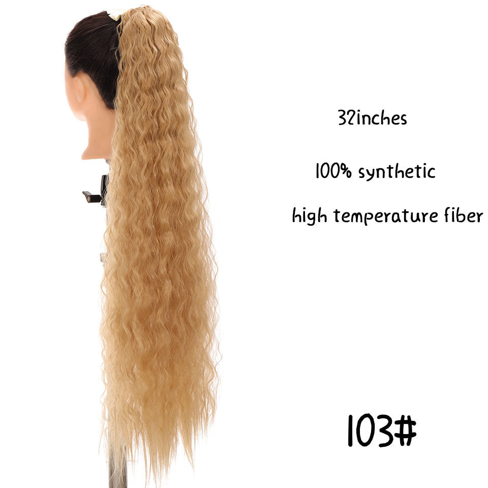 32 inches long straight hair foreign trade high temperature wig ponytail hair extension female long hair tie strap ponytail braid wig piece