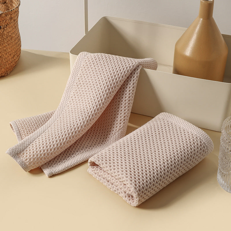 Absorbent cotton towel can be hung square towel home kitchen living room towel tea table tabletop cleaning honeycomb rag