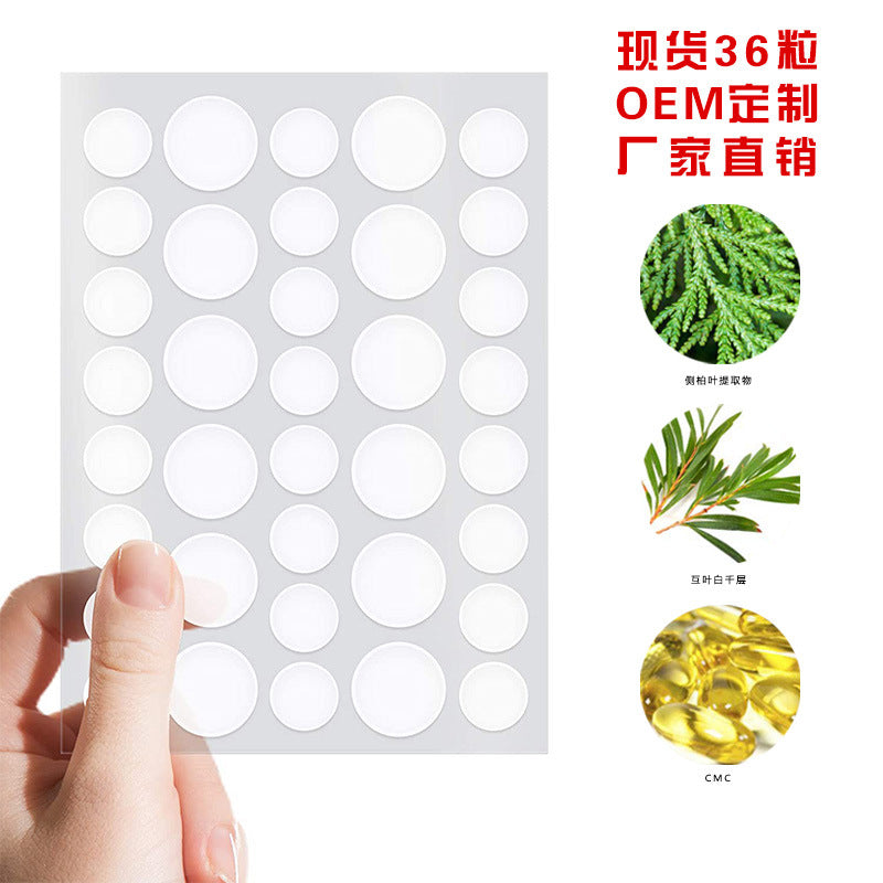 36 Hydrocolloid Acne Patch Invisible Essential Oil Acne Patch Concealer Anti-acne Daily and Night Use Artificial Leather Manufacturer