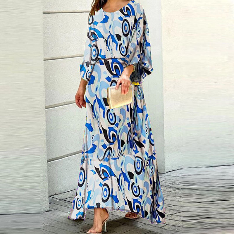 2023 cross-border women's clothing ebay Amazon wish independent station printed skirt temperament foreign trade women's suit OS033