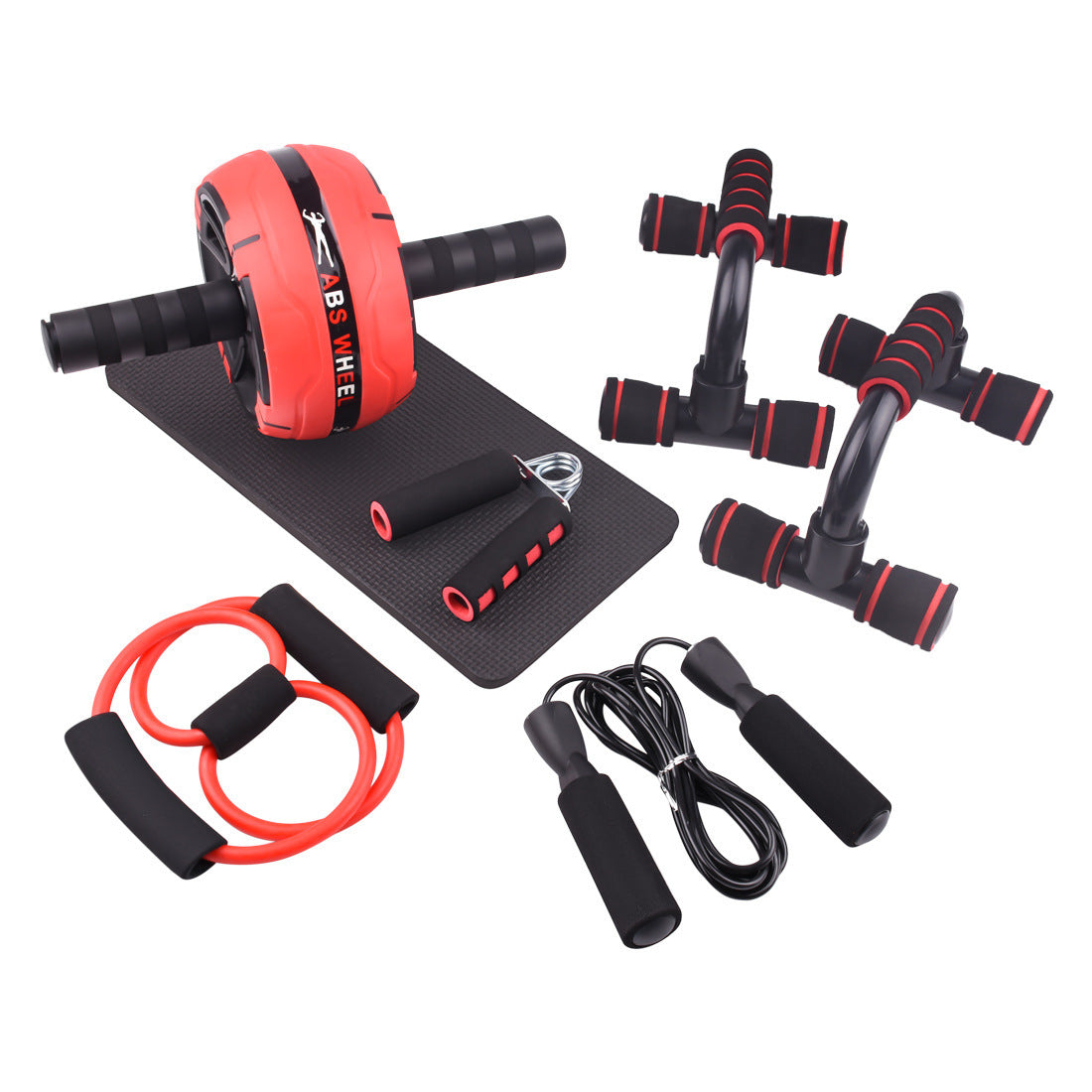 Abdominal wheel 7-piece set indoor sports equipment push-up bracket ab wheel sports fitness supplies home