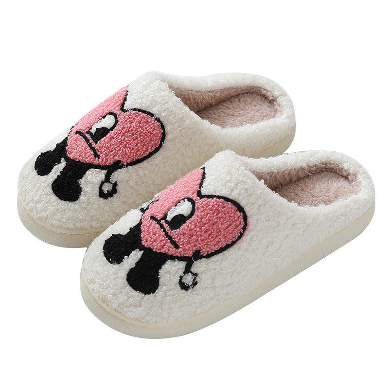 Winter men and women couple cotton slippers home indoor cute thick bottom cartoon non-slip slippers wholesale