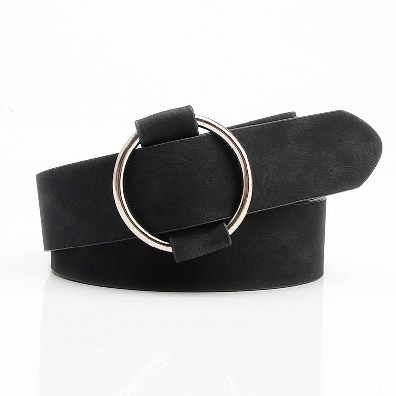 Women's Belt Round Buckle Needle Free Adjustment Versatile Dress Decorative Belt Non-hole Clothing Matching Trouser Belt Factory