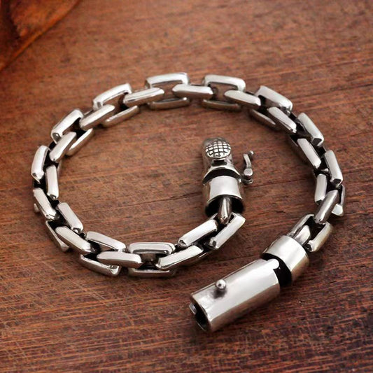 Xiangxu's new personalized latch bracelet, trendy men's ring buckle, simple and versatile retro couple men's and women's bracelets