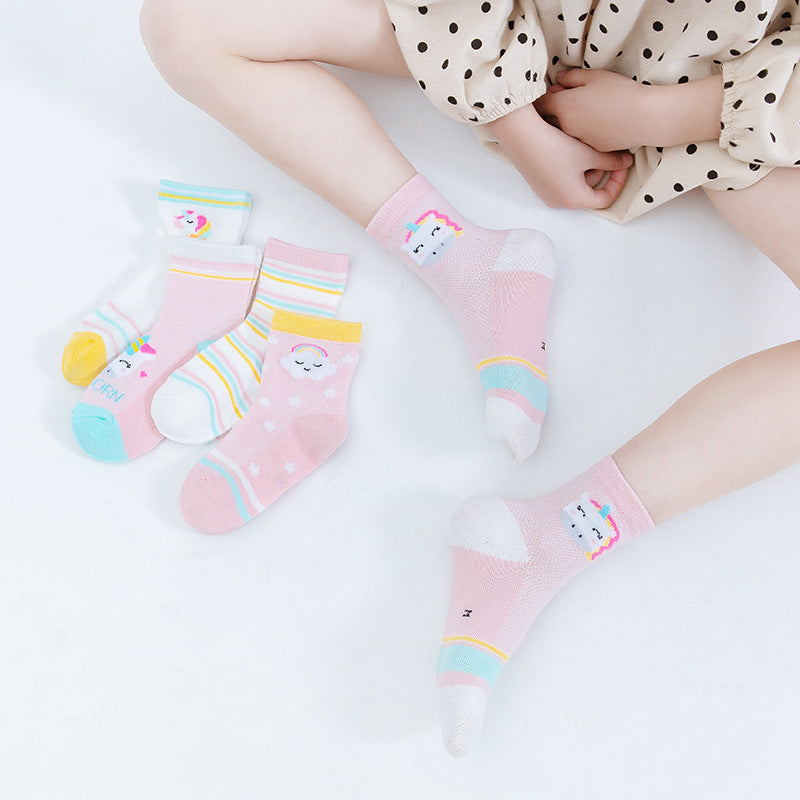 2023 children's socks spring and summer children's mid-tube socks trendy baby cotton socks boys and girls spring and autumn newborn socks