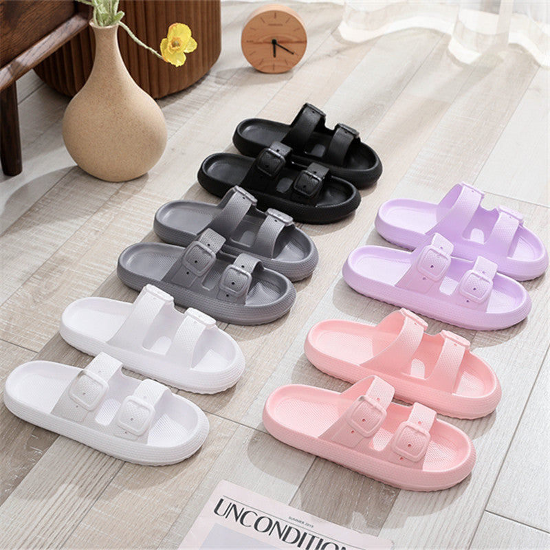 Wholesale fashion simple summer indoor home and outdoor wear light women's and men's solid color flip flops non-slip couple sandals and slippers