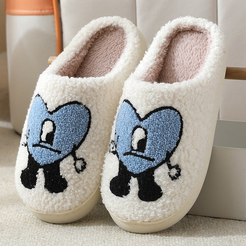 Winter men and women couple cotton slippers home indoor cute thick bottom cartoon non-slip slippers wholesale