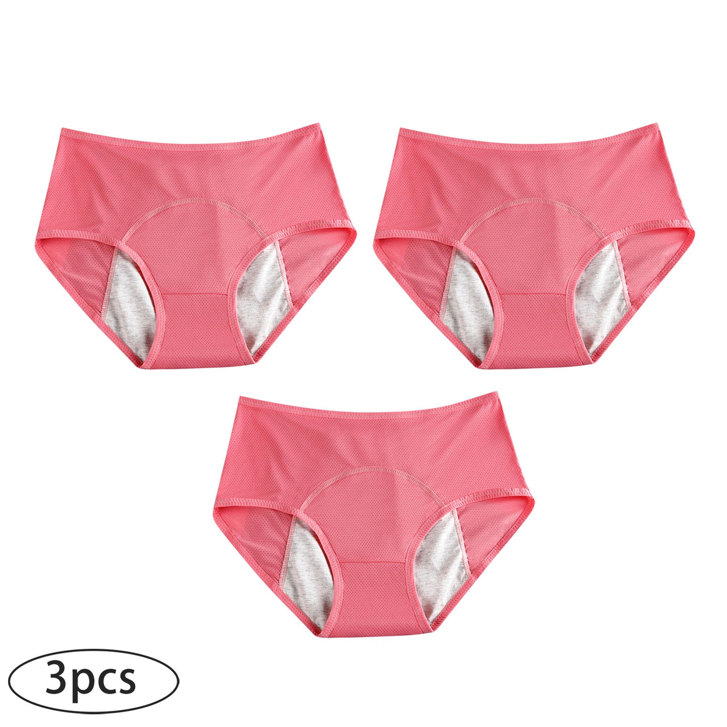 3-pack menstrual period panties for women, leak-proof and safe, high-waisted, breathable and sanitary panties for menstruation