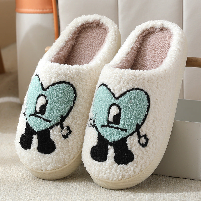 Winter men and women couple cotton slippers home indoor cute thick bottom cartoon non-slip slippers wholesale