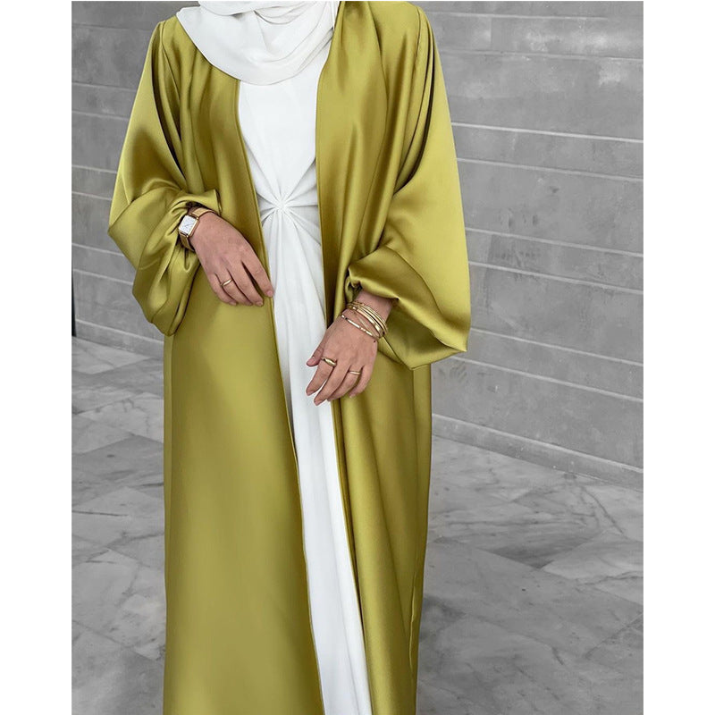 22 Dubai Middle East Muslim women's dress women's cross-border Arabic puff sleeve texture cardigan robe