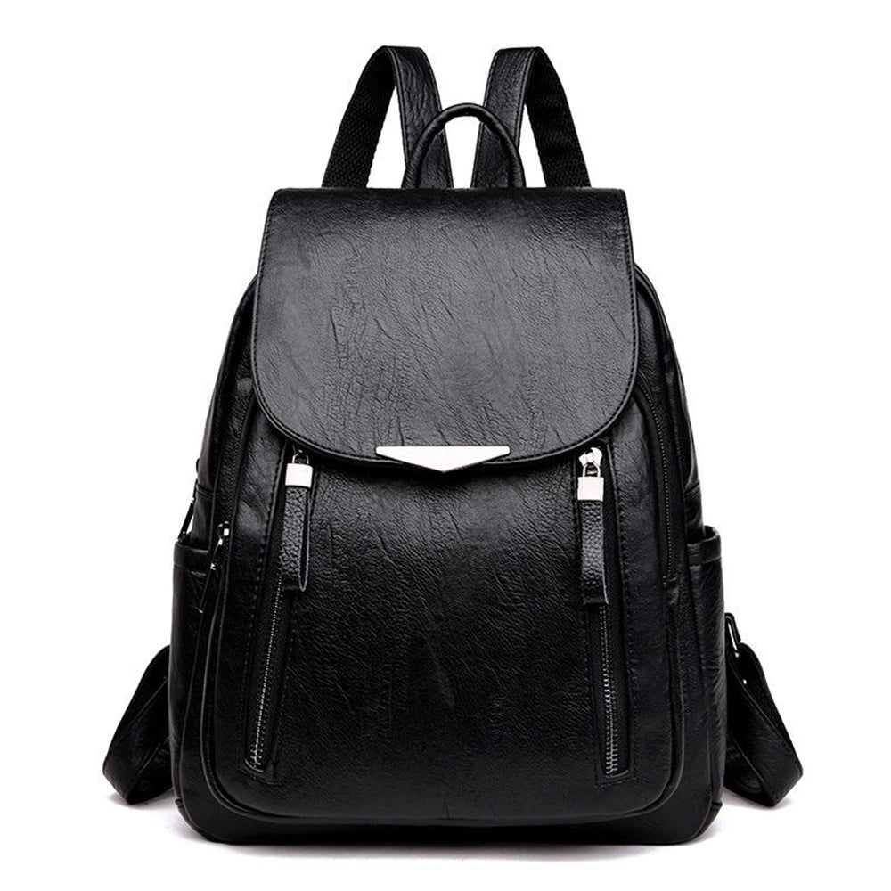 Women backpack 2023 women polyurethane leather backpack large capacity school bag zipper style backpack