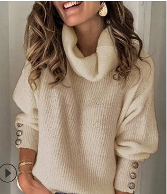 2023wish cross-border autumn and winter European and American foreign trade women's sweatshirt hot model turtleneck sweater tops in stock