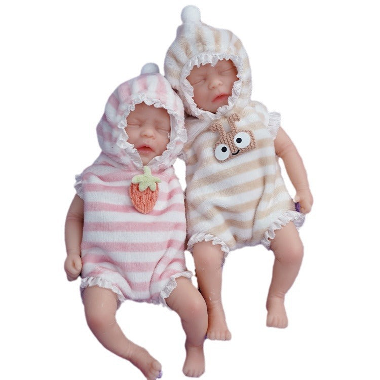 6-inch newborn baby doll Q-elastic soft silicone lifelike reborn doll can be bathed, accompanied and given as a gift