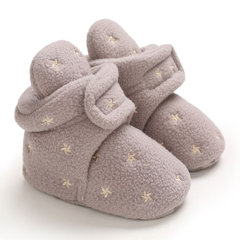 Winter baby cotton shoes high-top shoes 0-1 years old cute winter shoes thickened warm toddler shoes plus velvet baby shoes