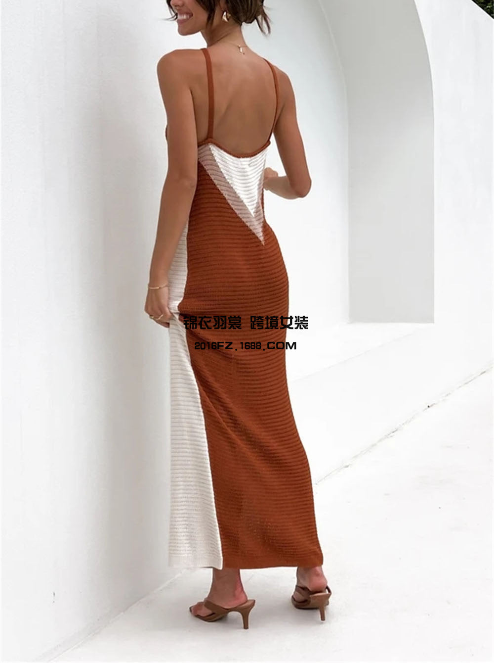 2024 summer new European and American foreign trade Amazon hot-selling long knitted skirt spliced bikini large size beach skirt