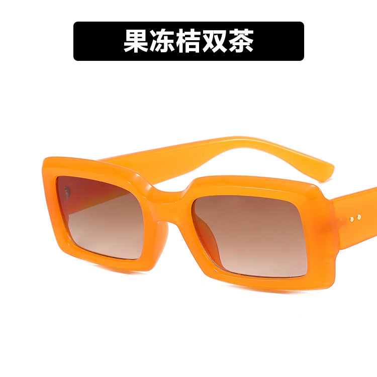 2022 new small frame rice nail sunglasses jelly color net red ins fashion square sunglasses cross-border sunglasses