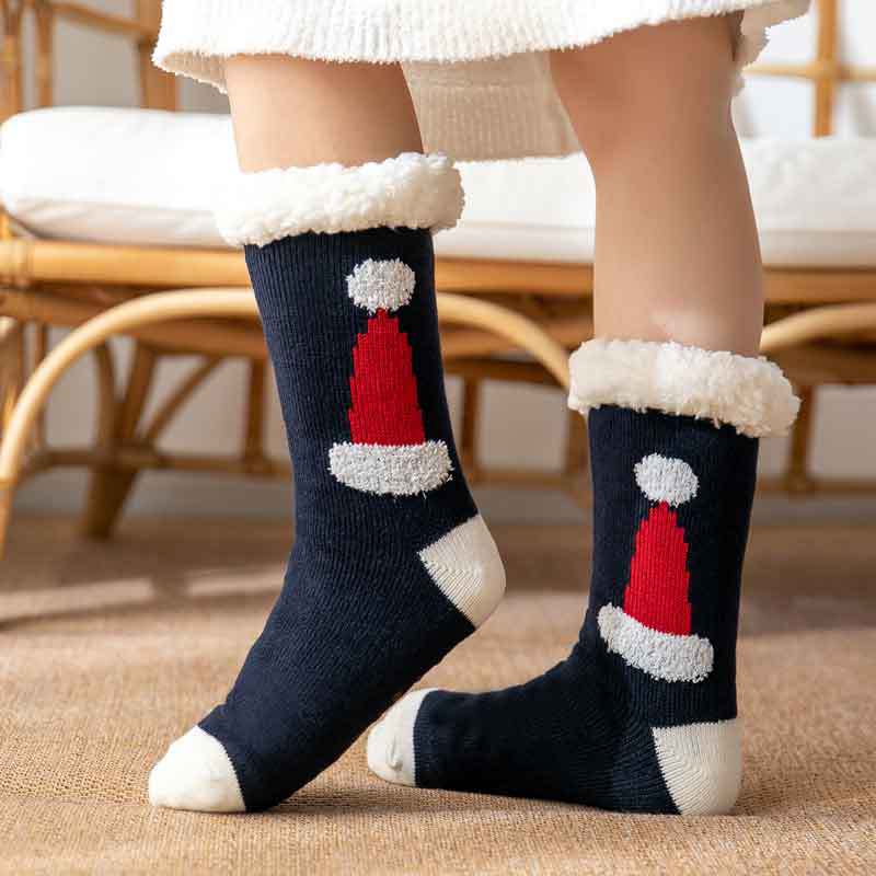 Winter Christmas socks floor socks snow socks confinement women plush coral fleece socks home sleeping socks carpet socks leg cover