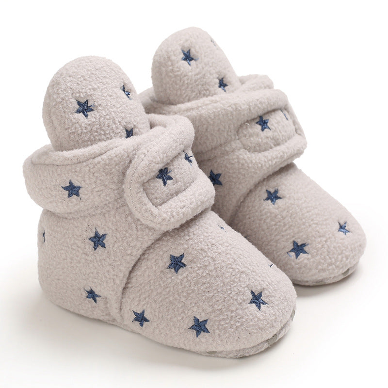 Winter baby cotton shoes high-top shoes 0-1 years old cute winter shoes thickened warm toddler shoes plus velvet baby shoes