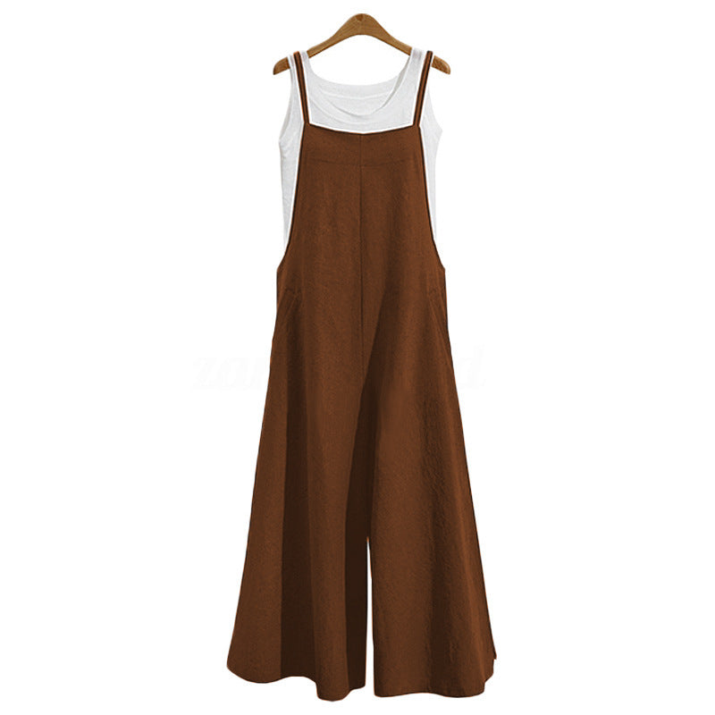 2023EBAY hot selling foreign trade European and American women's loose one-piece wide-leg pants casual jumpsuit