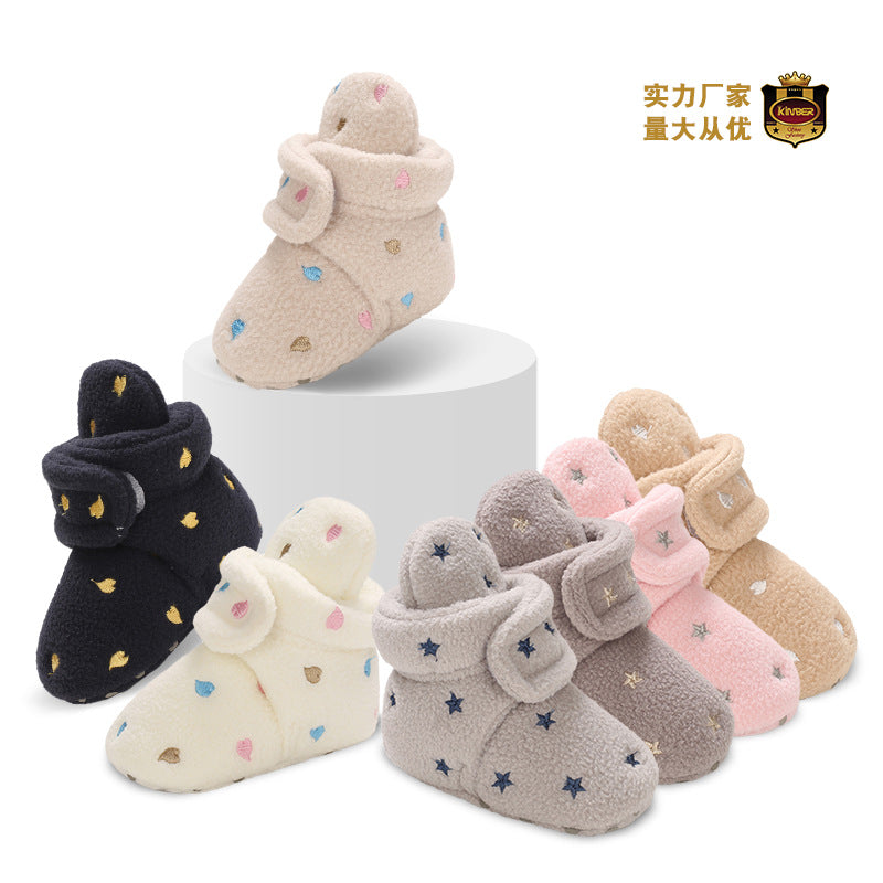 Winter baby cotton shoes high-top shoes 0-1 years old cute winter shoes thickened warm toddler shoes plus velvet baby shoes